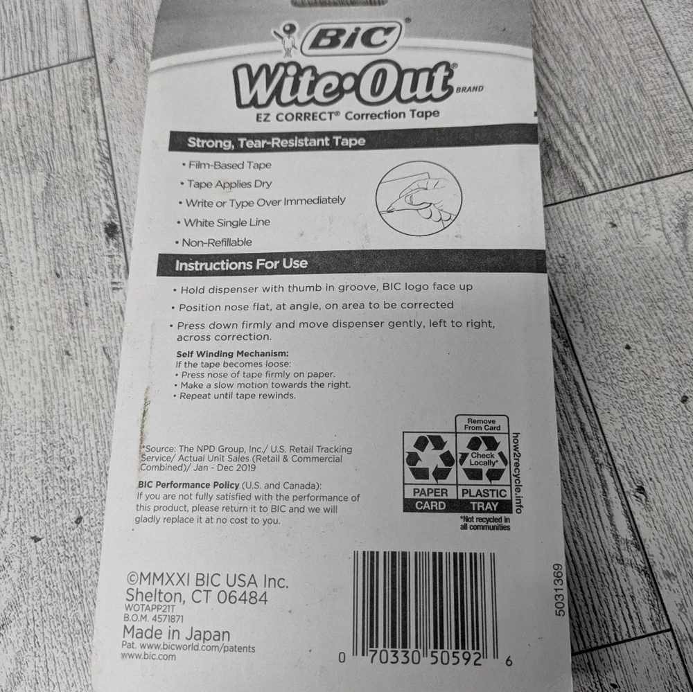 BIC Wite-Out Correction Tape - Blue and Purple